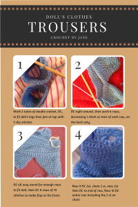 Crochet pattern for doll's trousers