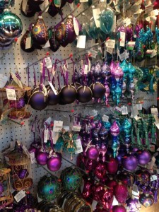 Xmas decorations in purples