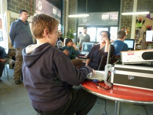 Young lad and his mother at Chlemsford Jam