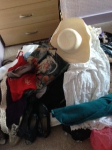 Pile of clothes in a heap