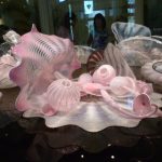 Delicate pink Chihuly Glass shapes