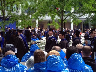 Yale University Graduation in the rain