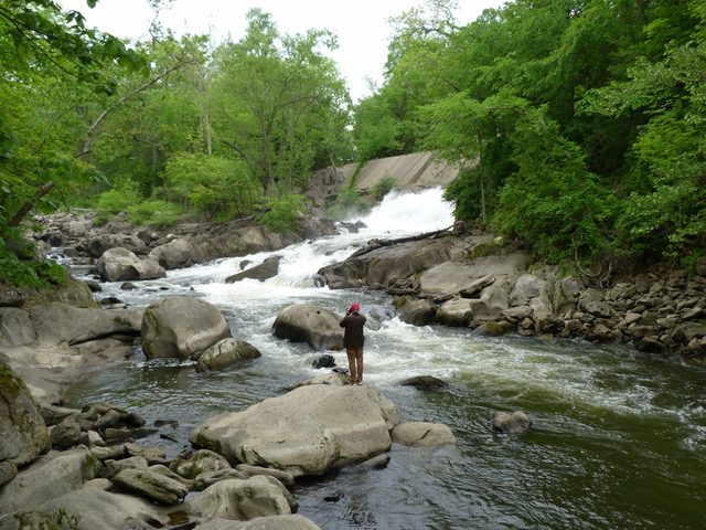 Rocky river scene on road trip