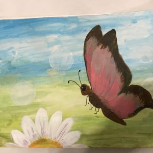 painting of butterfly in acrylic paint