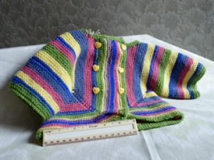 striped knitted baby jacket